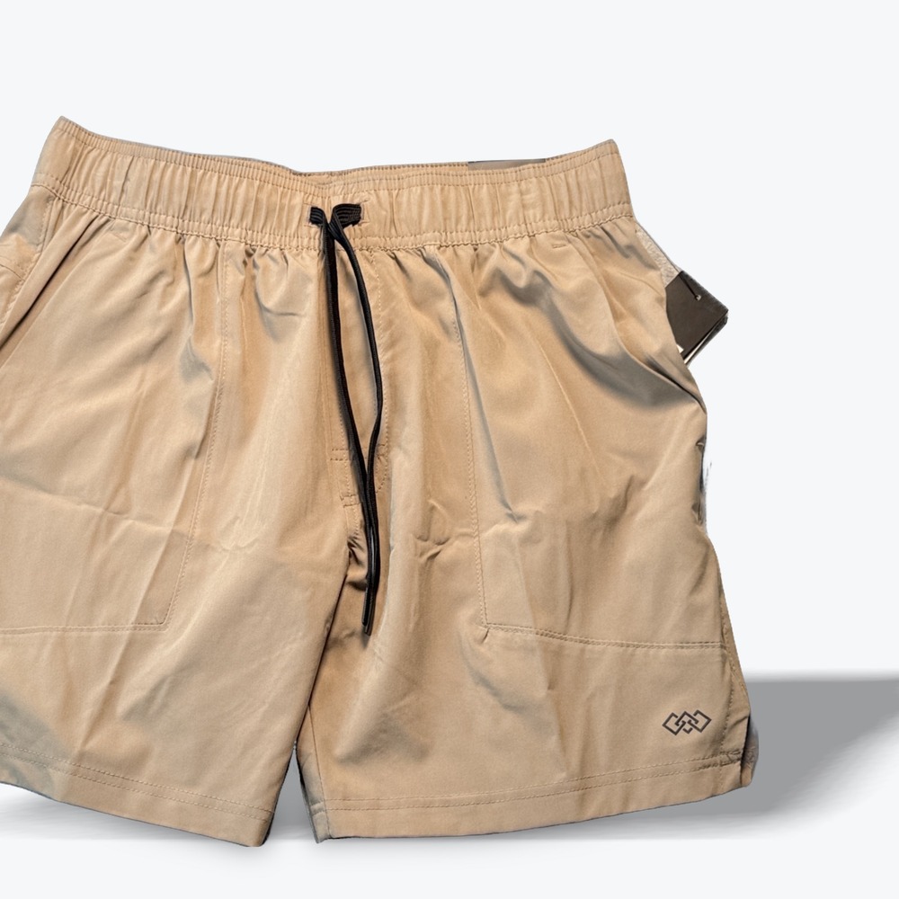 LEG3ND Mens Comfort Fit Stretch Shorts Tan Khaki 7 In Inseam Small Legend NWT